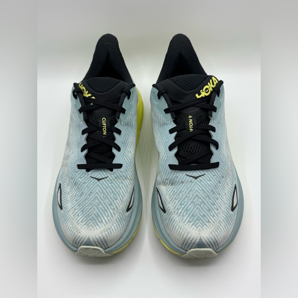 Hoka Clifton 9 Sneakers - Light Blue and Yellow